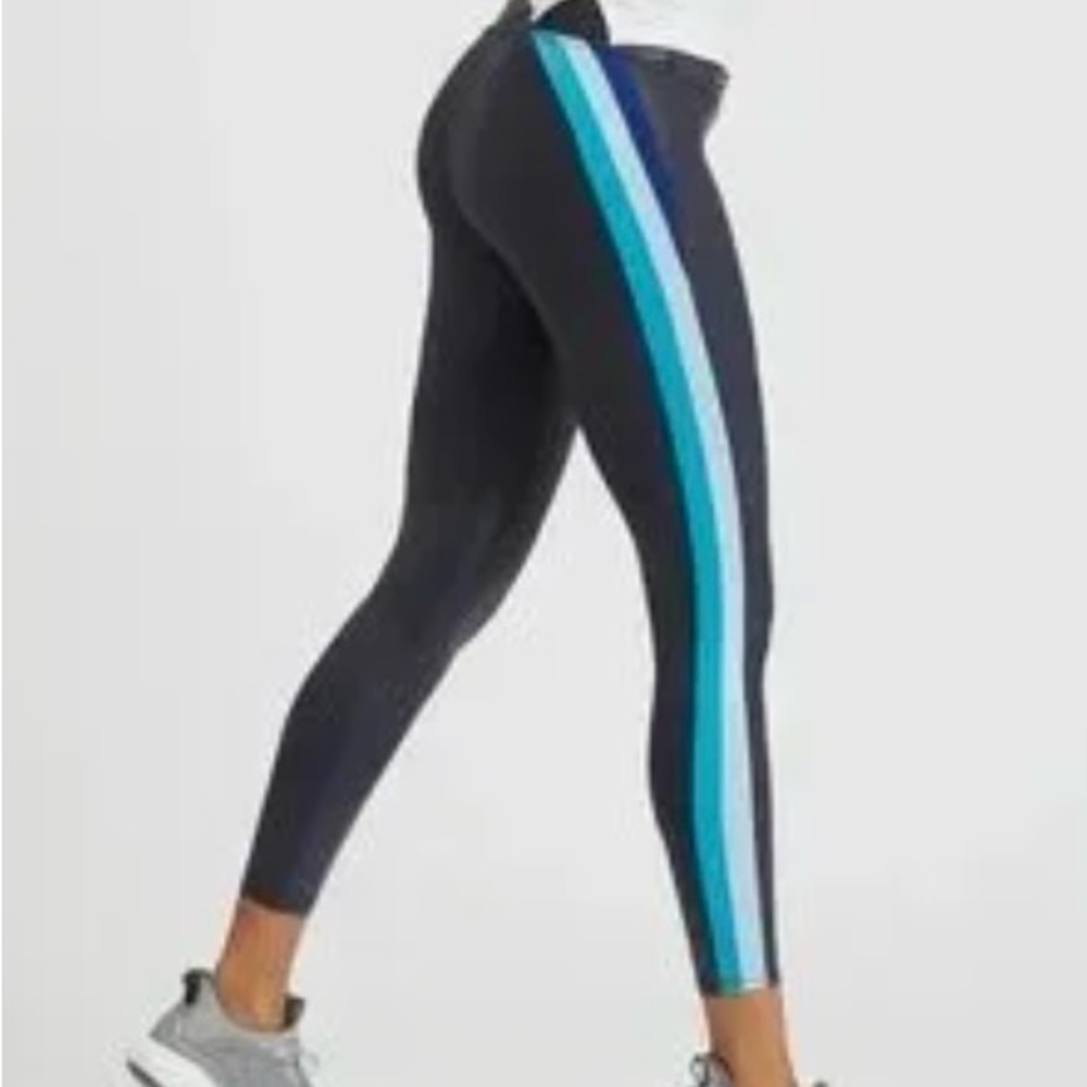 SPANX Faux Leather Track Stripe Legging 7/8 Size M